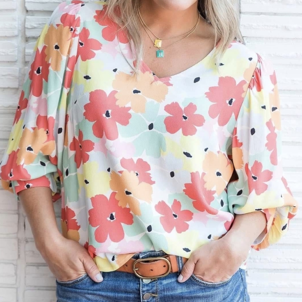 Michelle McDowell Floral Blouse